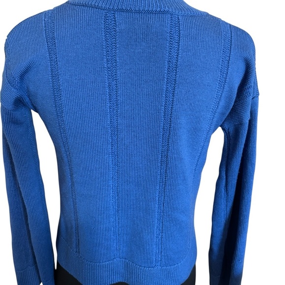 Derek Lam Denim Women’s 100% Wool V-Neck Sweater Boxy Knit Blue Size XS - Picture 3 of 10